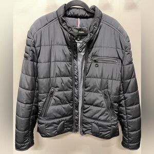 Andrew Marc Denim and leathers “ Marc Moto” Riding jacket